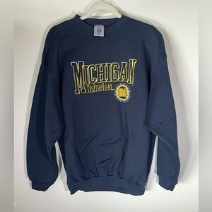 Vintage 90s Logo 7 blue Michigan Wolverines embroidered logo blue sweatshirt XL